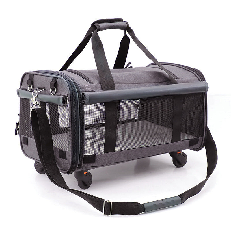 Universal wheel folding travel cat bag