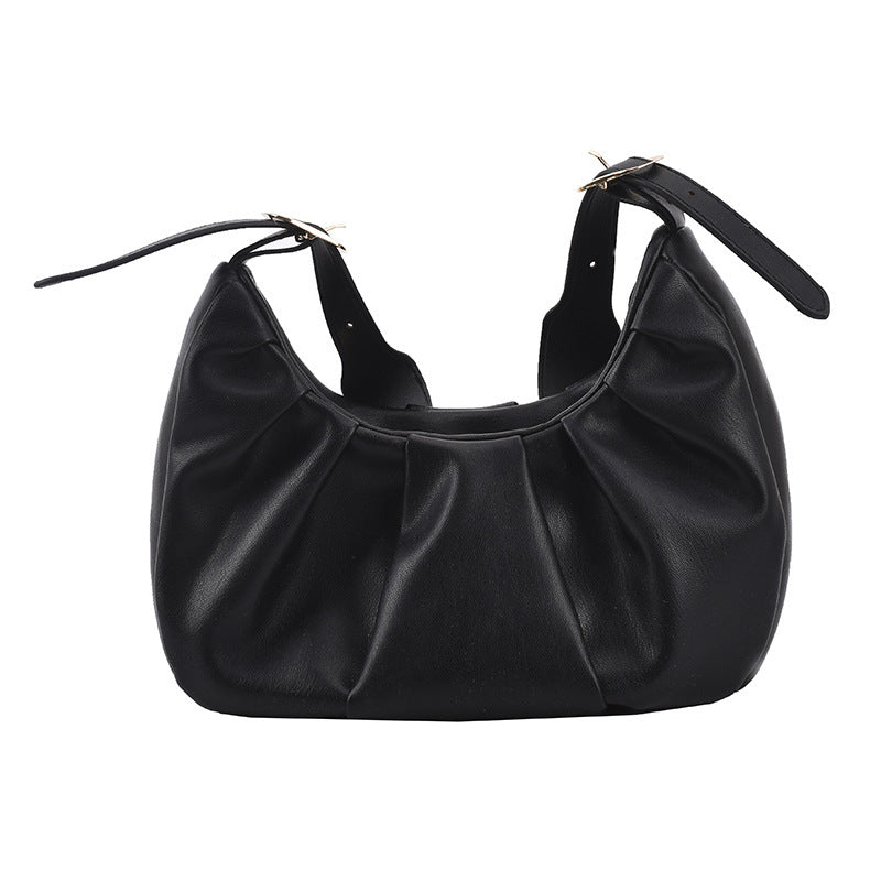 Women's New Fashion Pleated One Shoulder Cloud Messenger Bag