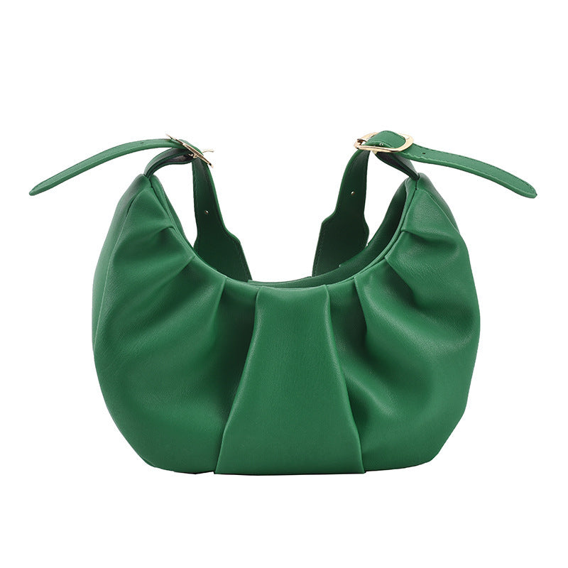 Women's New Fashion Pleated One Shoulder Cloud Messenger Bag